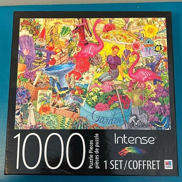 MB Jigsaw Puzzle 1000 Piece Intense Set [ Garden Collage II - Picture 1 of 3
